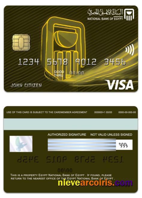 Egypt National Bank of Egypt visa gold card